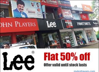 Lee Kottayam – Flat 50% off on select items Offers at Kottayam