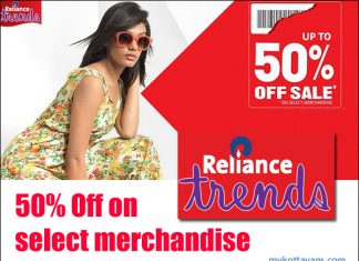 Reliance Trends – Up To 50% Off Offers at Kottayam
